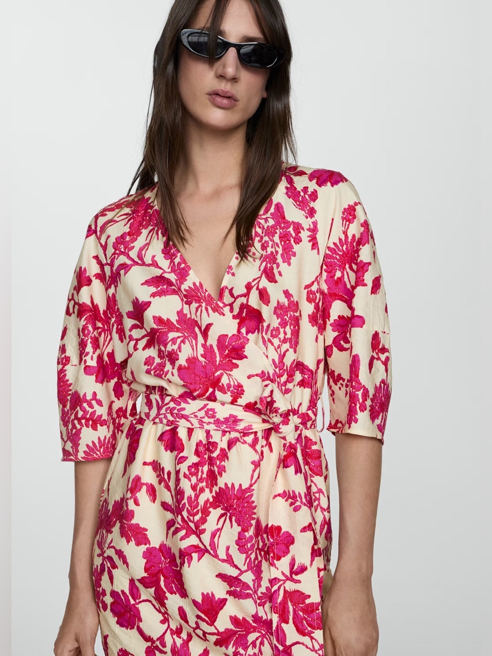 Mango Floral-print wrap dress, 8